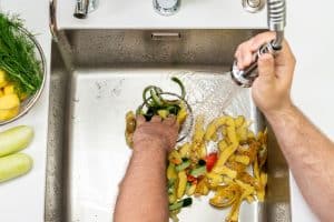 Food waste in kitchen sink